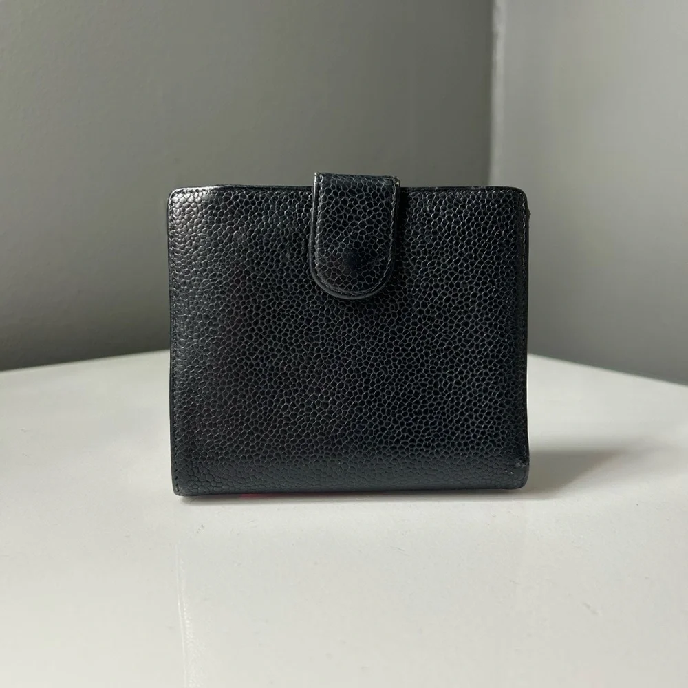 Chanel Caviar Leather Timeless CC Flap Compact Wallet